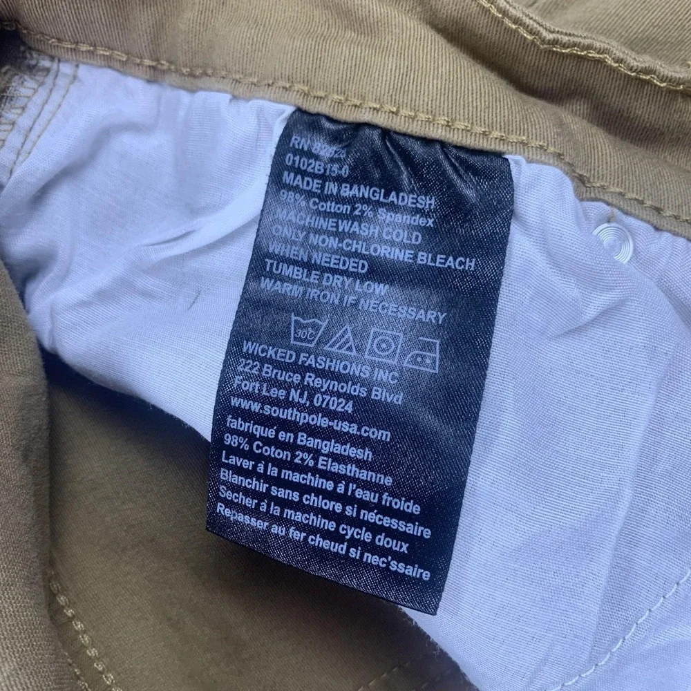 Southpole Flex Pants Men 40x30 (36x30) Khaki Straight Fit Casual Stretch Classic - Picture 8 of 16